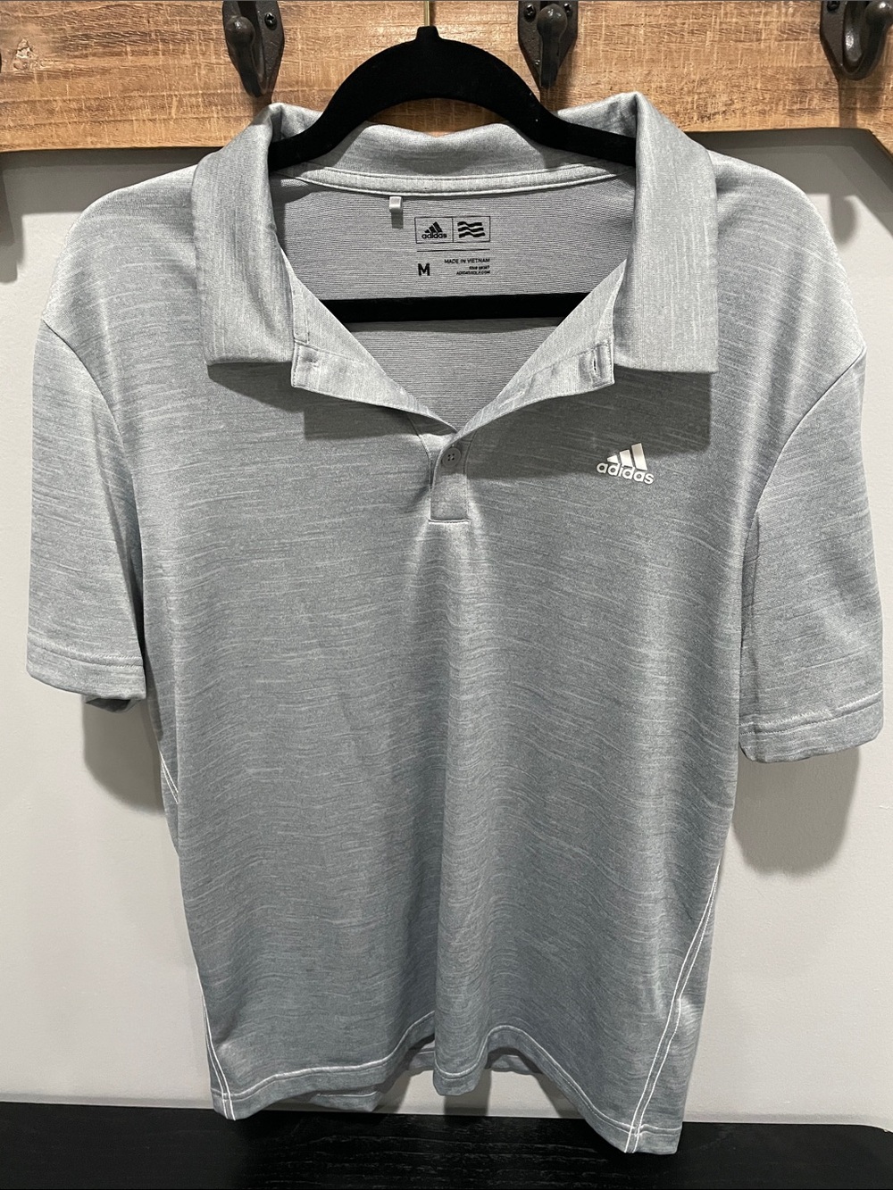 adidas Light Gray Men's Performance Polo